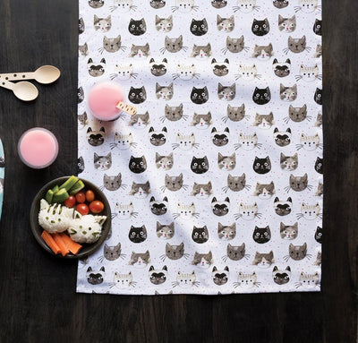 Toalla cocina algodón estampado gatos