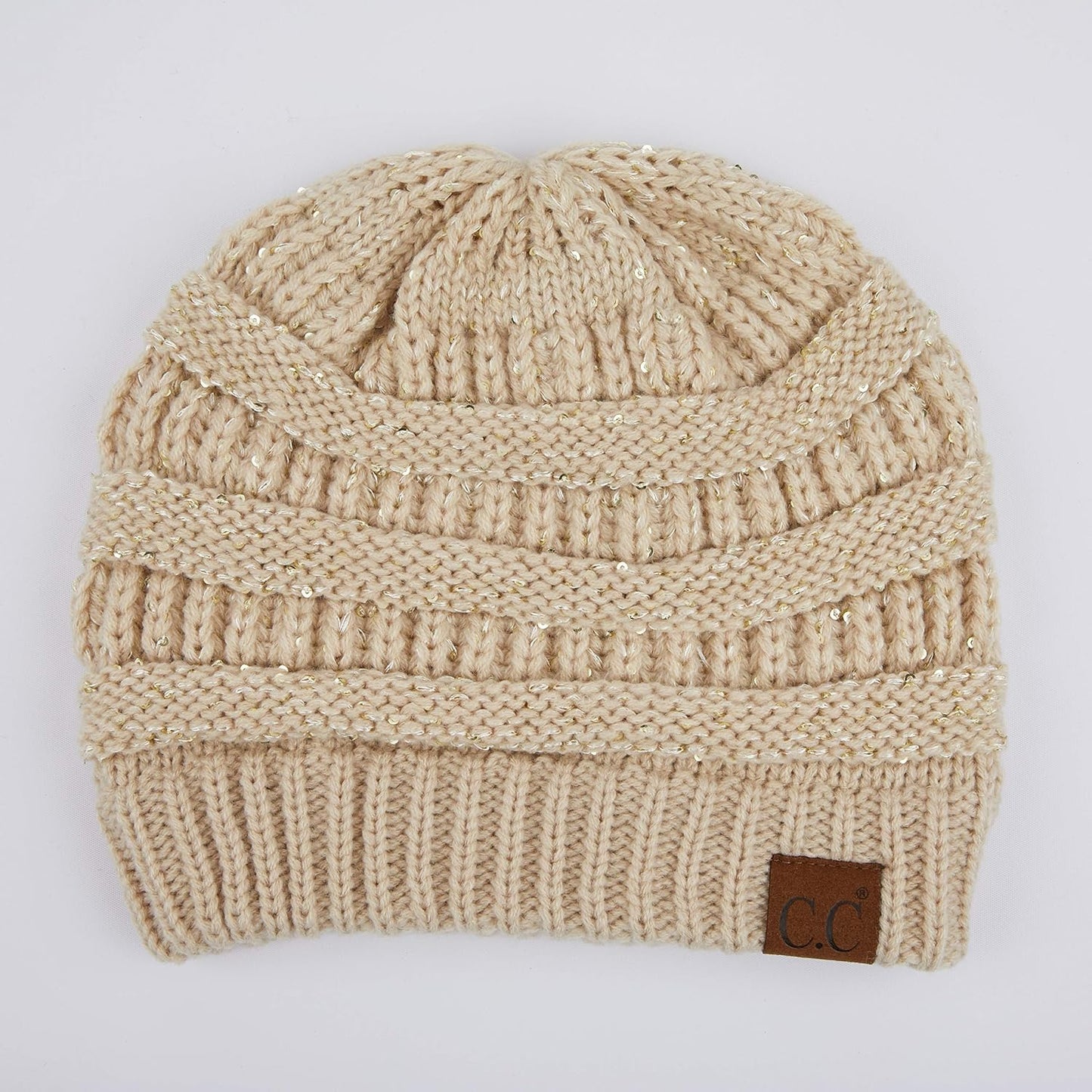 Beanie tejido cable suave estirable