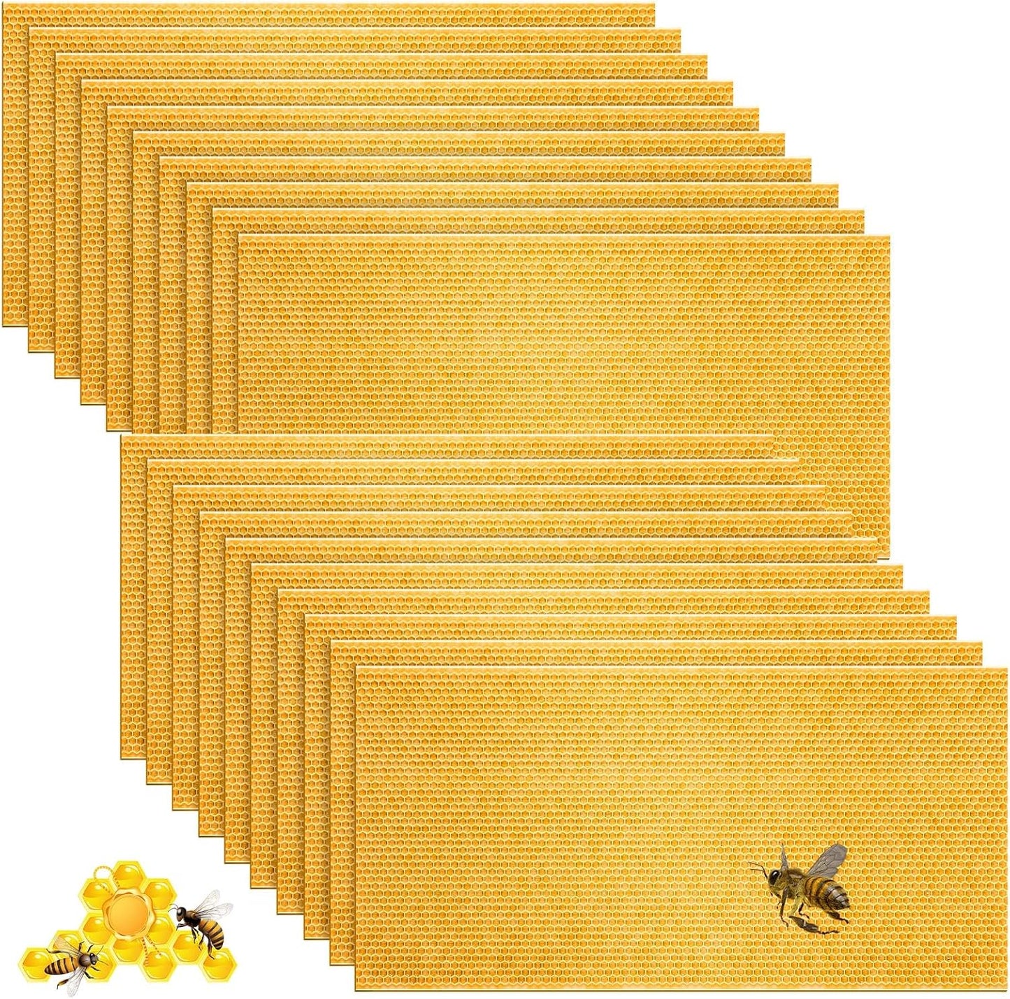 20 Bases Cera Colmena Plástico Amarillo