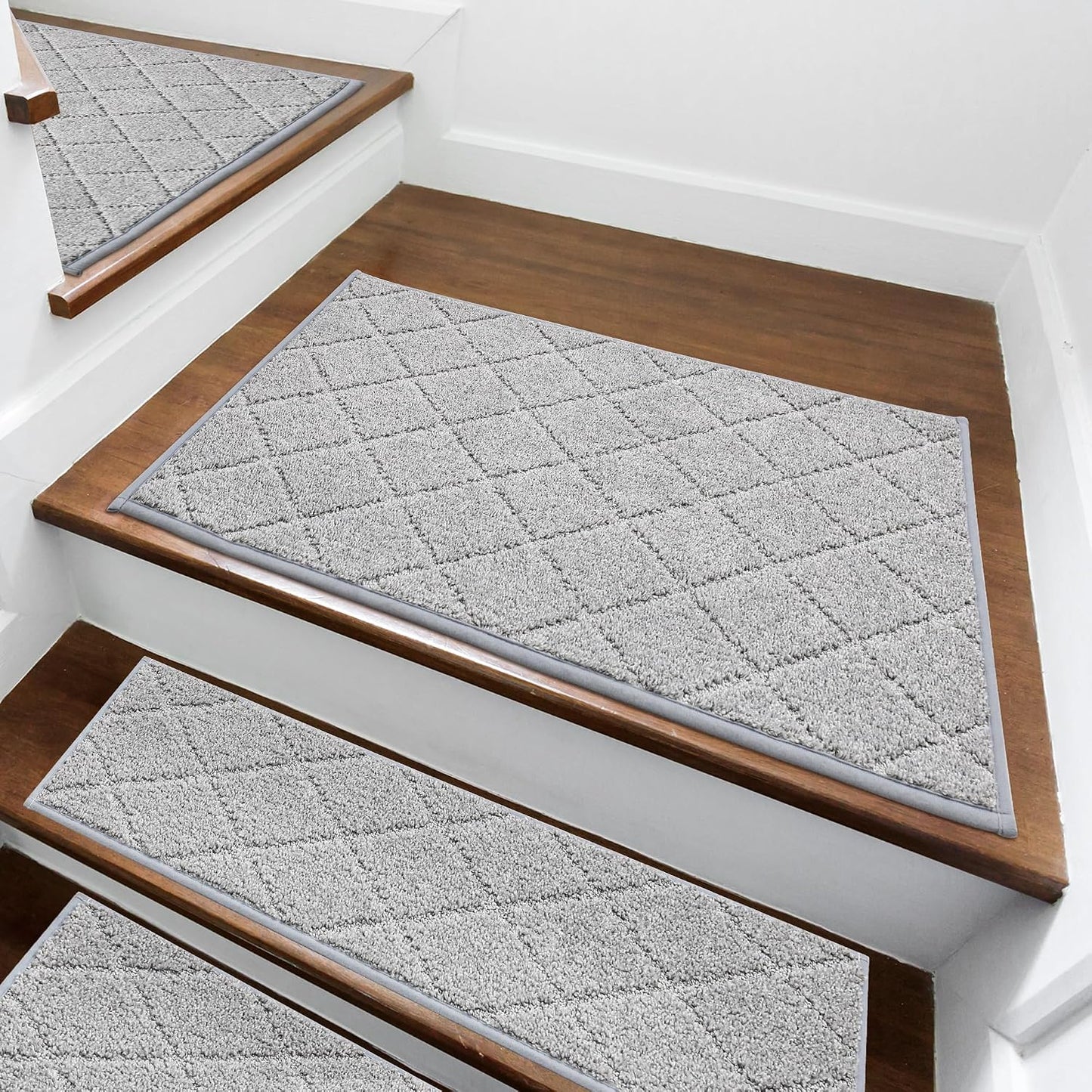 Alfombra antideslizante escaleras interiores 100% poliéster gris