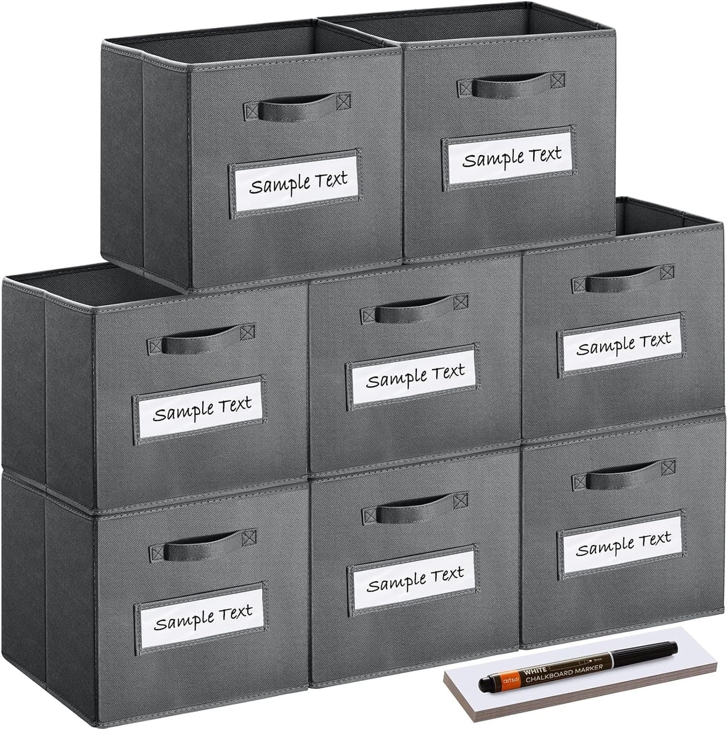 Cubos almacenamiento tela set 8 11" con etiquetas plegables