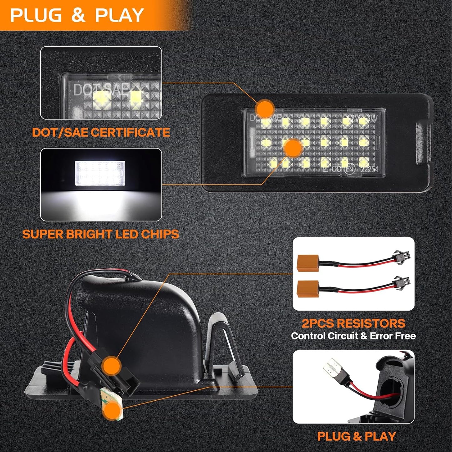 Luces LED matrícula comp Chevy Tahoe GMC Yukon XL 2015-2020