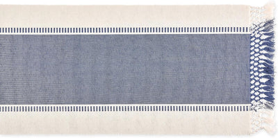 Camino mesa tejido rayas azul francés 13x72"