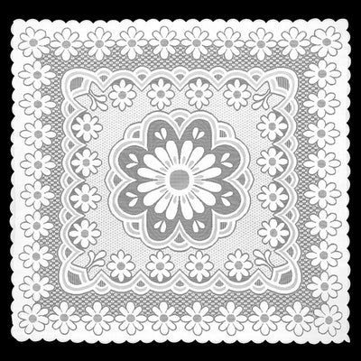 Mantel encaje blanco 35x35pulg estilo vintage decoración mesa