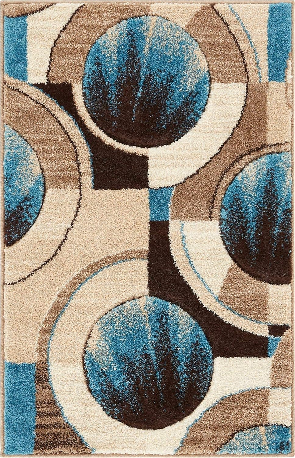 Tapete geométrico azul gris 2x3" diseño rayos sol