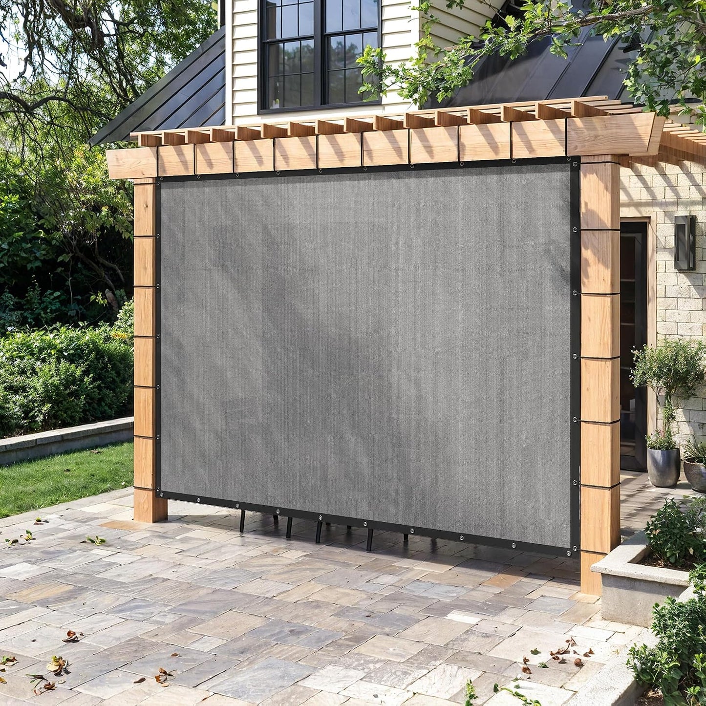 Lona malla 90% sombra ojales 3x6ft gris