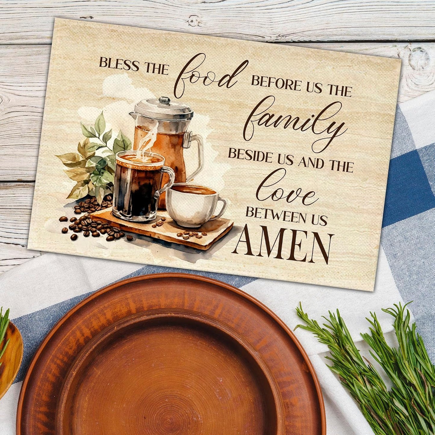 Set 4 Manteles Café 12x18pulg Lino Religioso