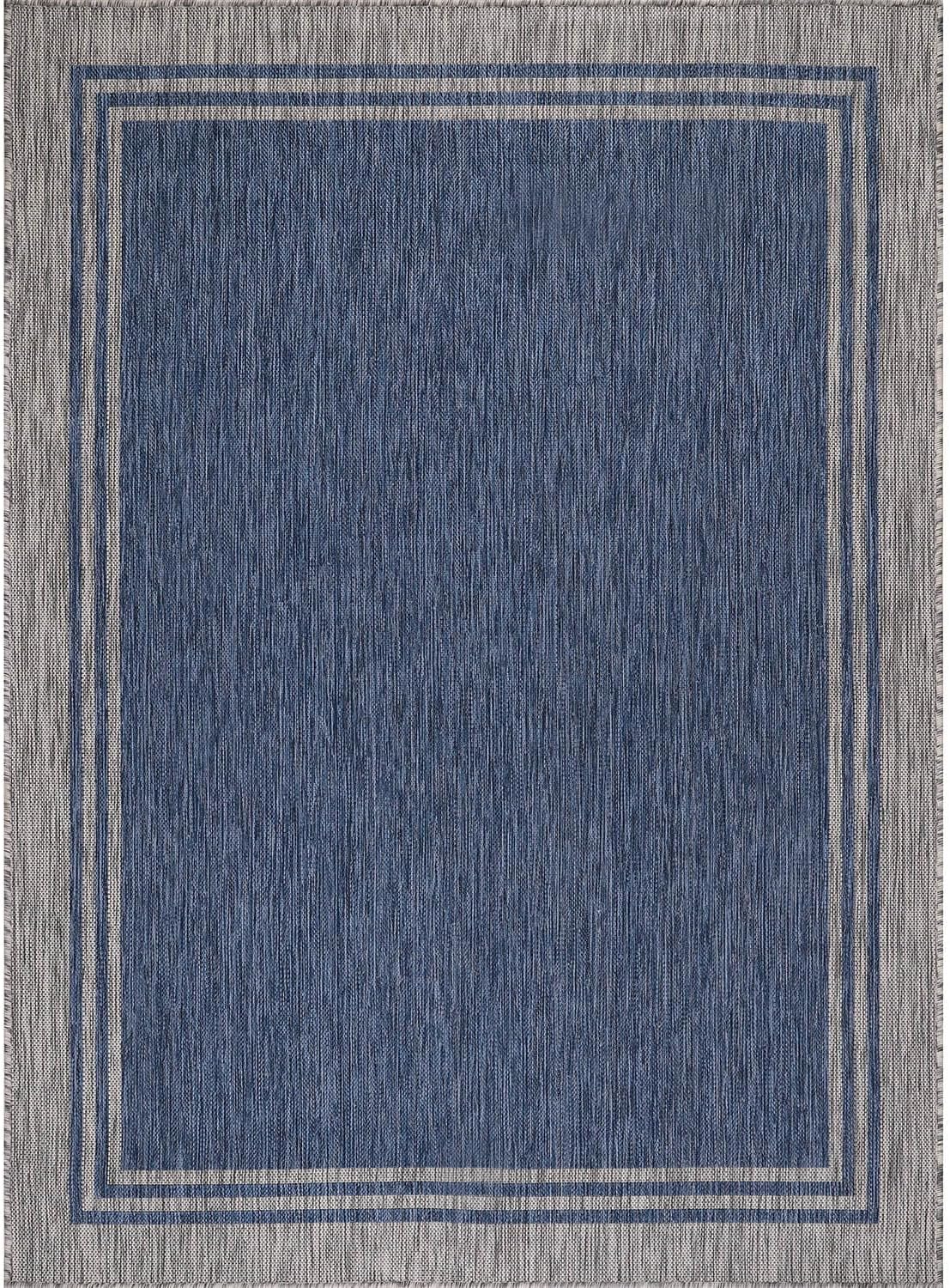 Alfombra exterior 5x7pies impermeable azul marino
