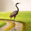 Estatua grúa metal para jardín decoración patio