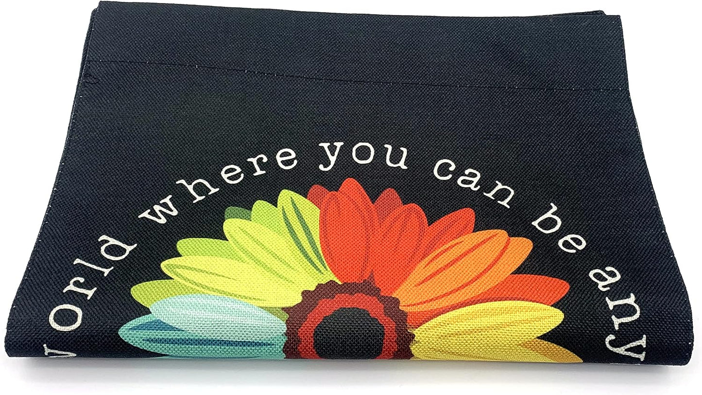 Bandera jardín doble cara texto Be Kind 18x12