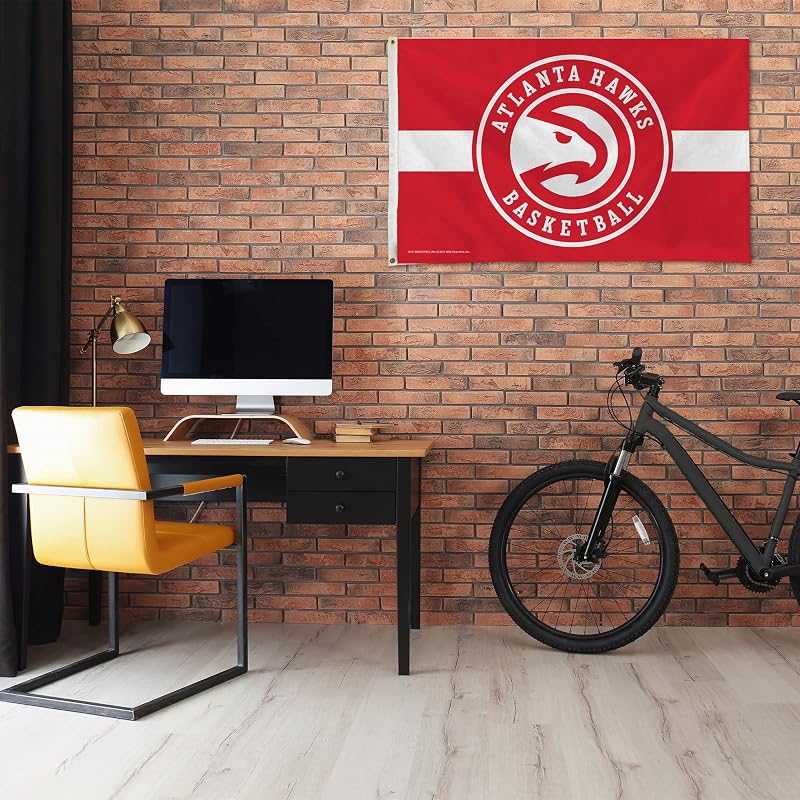 Bandera NBA Atlanta Hawks 3x5ft rojo rayas blancas