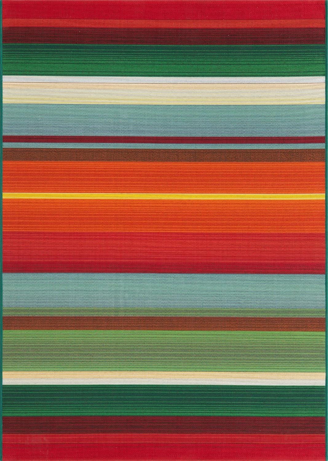 Alfombra rectangular 4x6ft multicolor y azul claro
