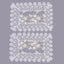 Manteles encaje floral blanco marfil dorado 14x20 2 Pzas