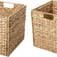 Cestas plegables jacinto hierro tela natural set 2