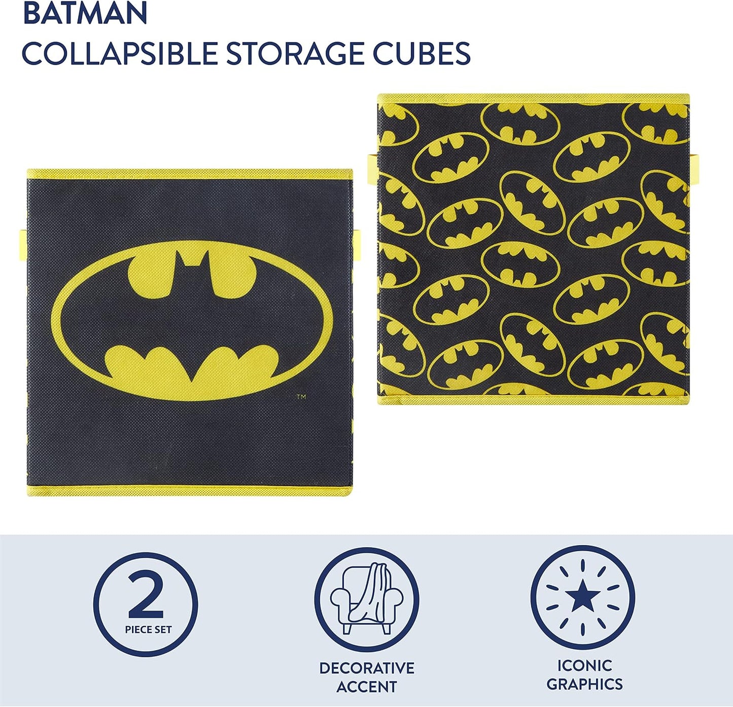 Cubos plegables Batman set 2 cajas tela niños
