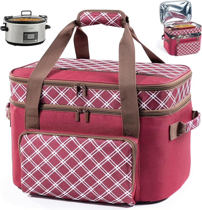 Bolsa transporte doble capa para olla lenta 6-8qt comp CrockPot