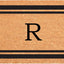 Felpudo monograma R 18x30pulg borde negro