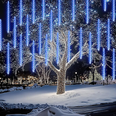 Luces LED lluvia de meteoros 11.8" 24 tubos navidad
