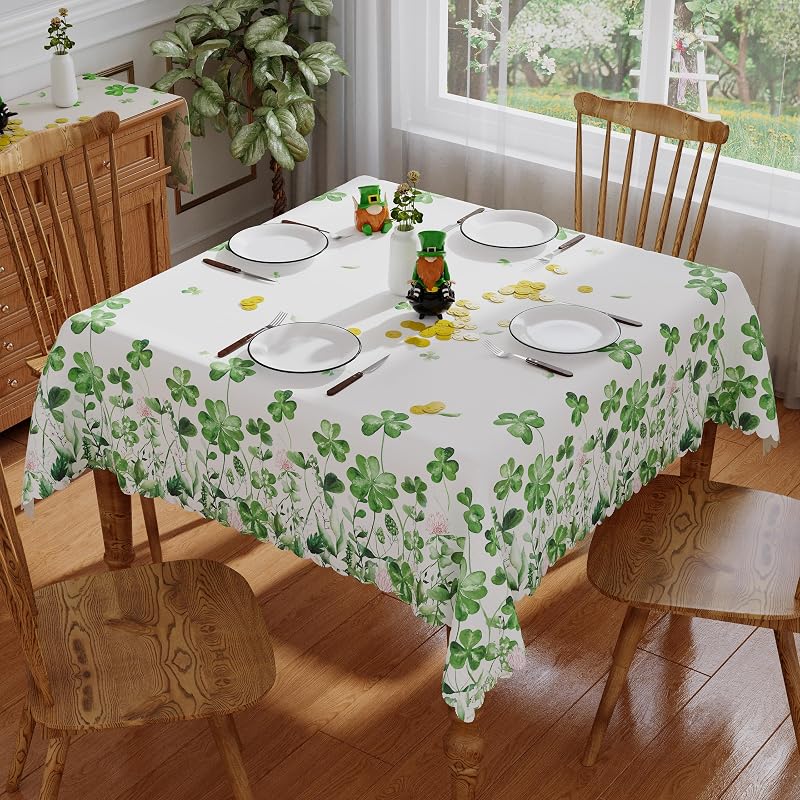 Manteleta St Patricks 60x60pulg verde agua lavable
