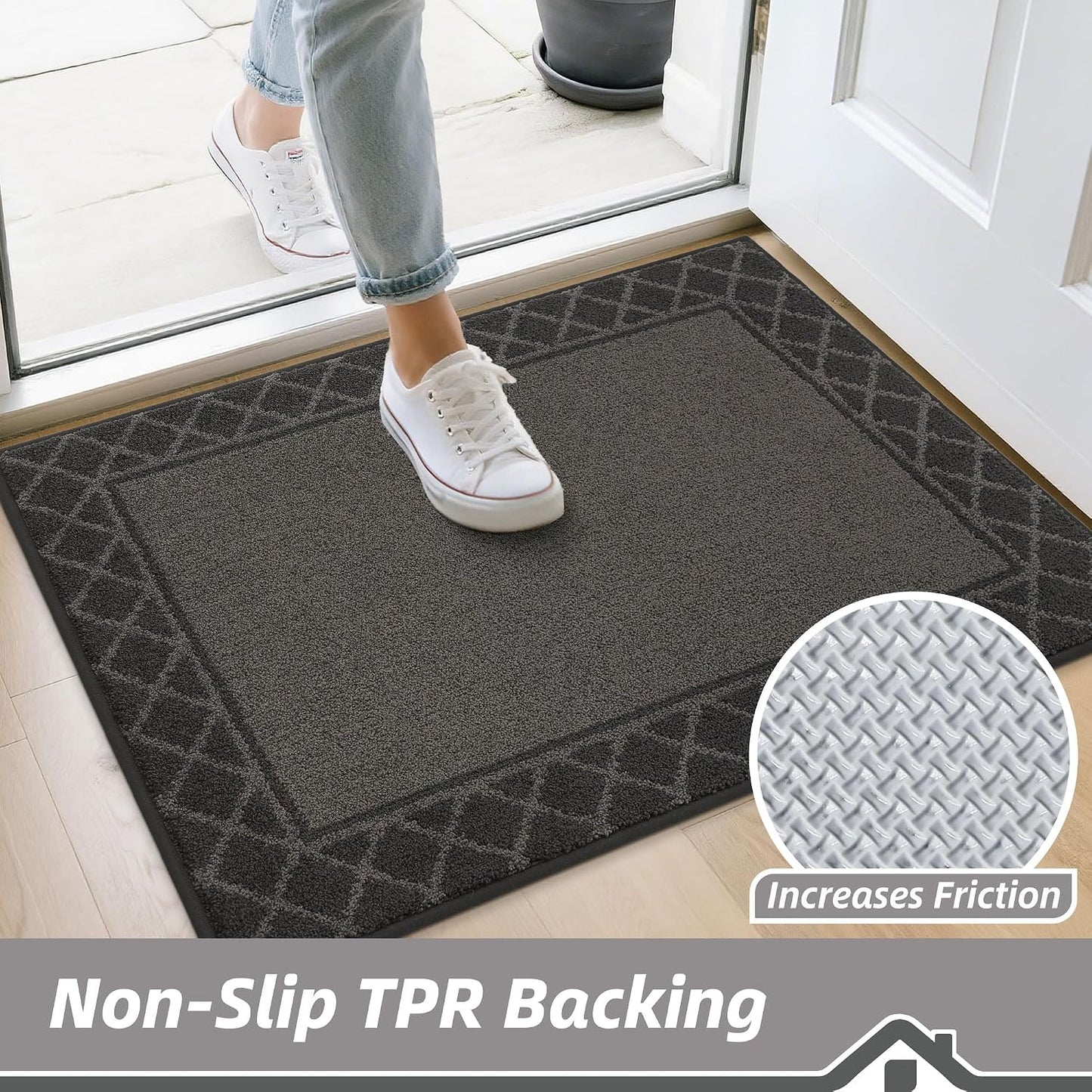 Tapete antiderrap entrada 20x32" color negro