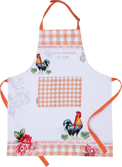 Delantal algodón mujer con bolsillo ajustable 27.5x33pulg gallo