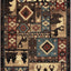 Alfombra área rústica marrón rojo 5'2x7'2 rectangular