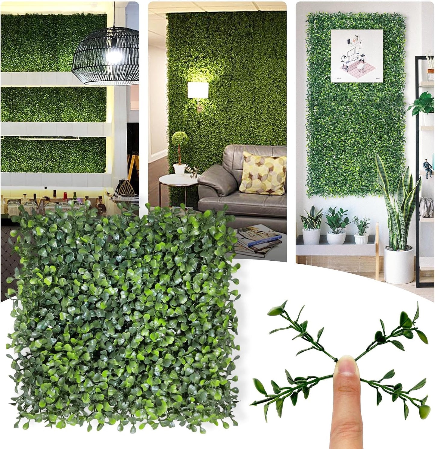 Paneles césped artificial 10x10pulg para pared