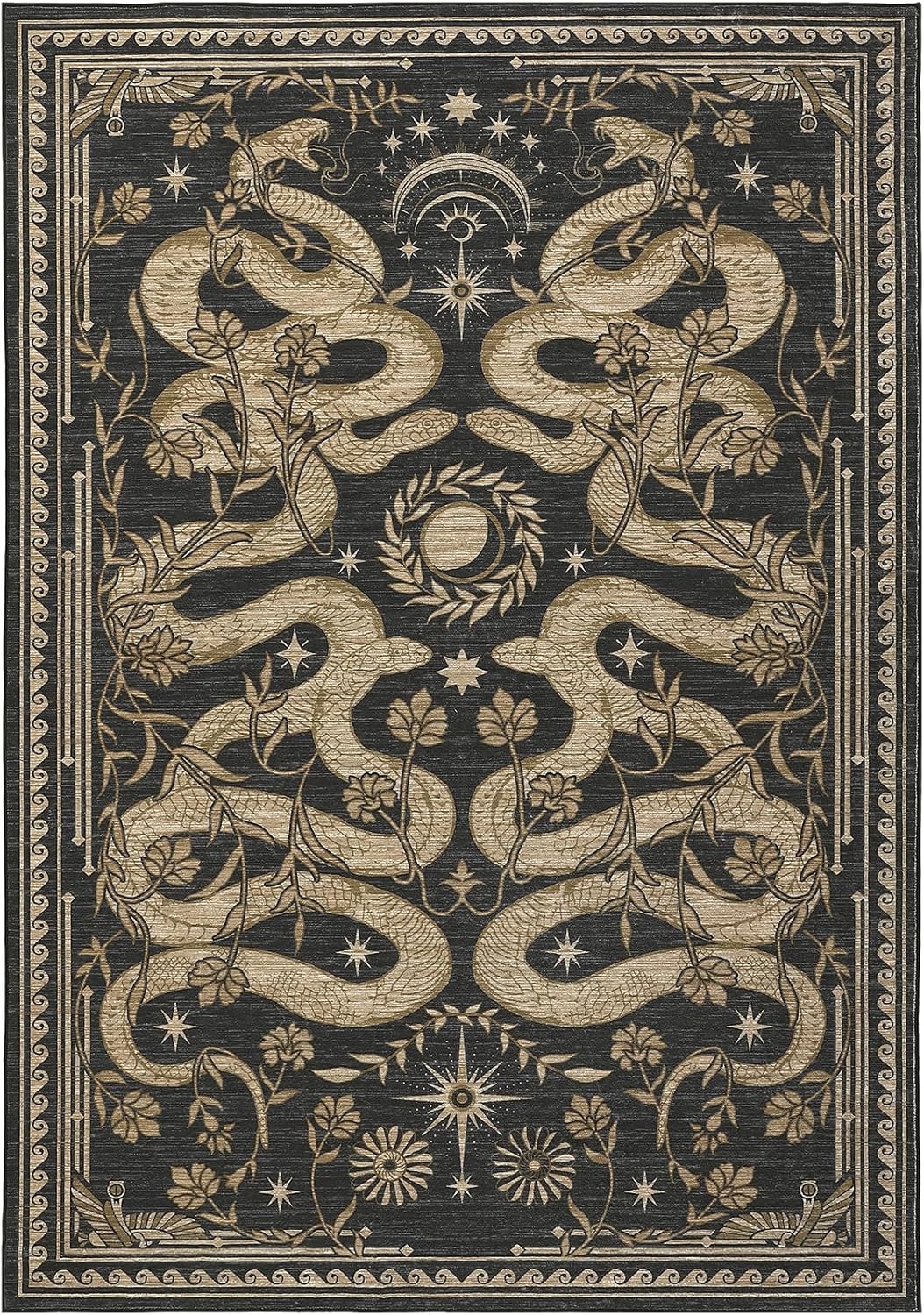 Alfombra de serpiente lavable 5x7pulg para sala dormitorio