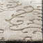 Alfombra área 9x13ft color crema y beige diseño volutas