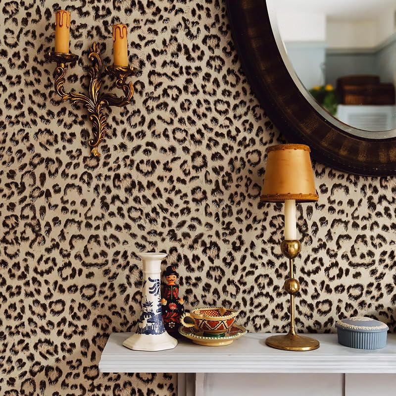 Papel tapiz autoadhesivo leopardo marrón impermeable