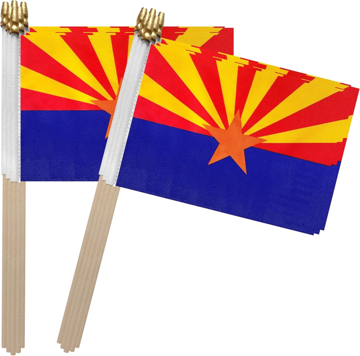 Bandera Arizona en palo madera 5x8 pulg 12 pzas