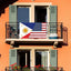 Bandera Filipina EE.UU. 3x5ft 150D para exteriores