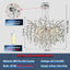 Candelabro ramas cristal 31.5" plateado 10 luces colgante
