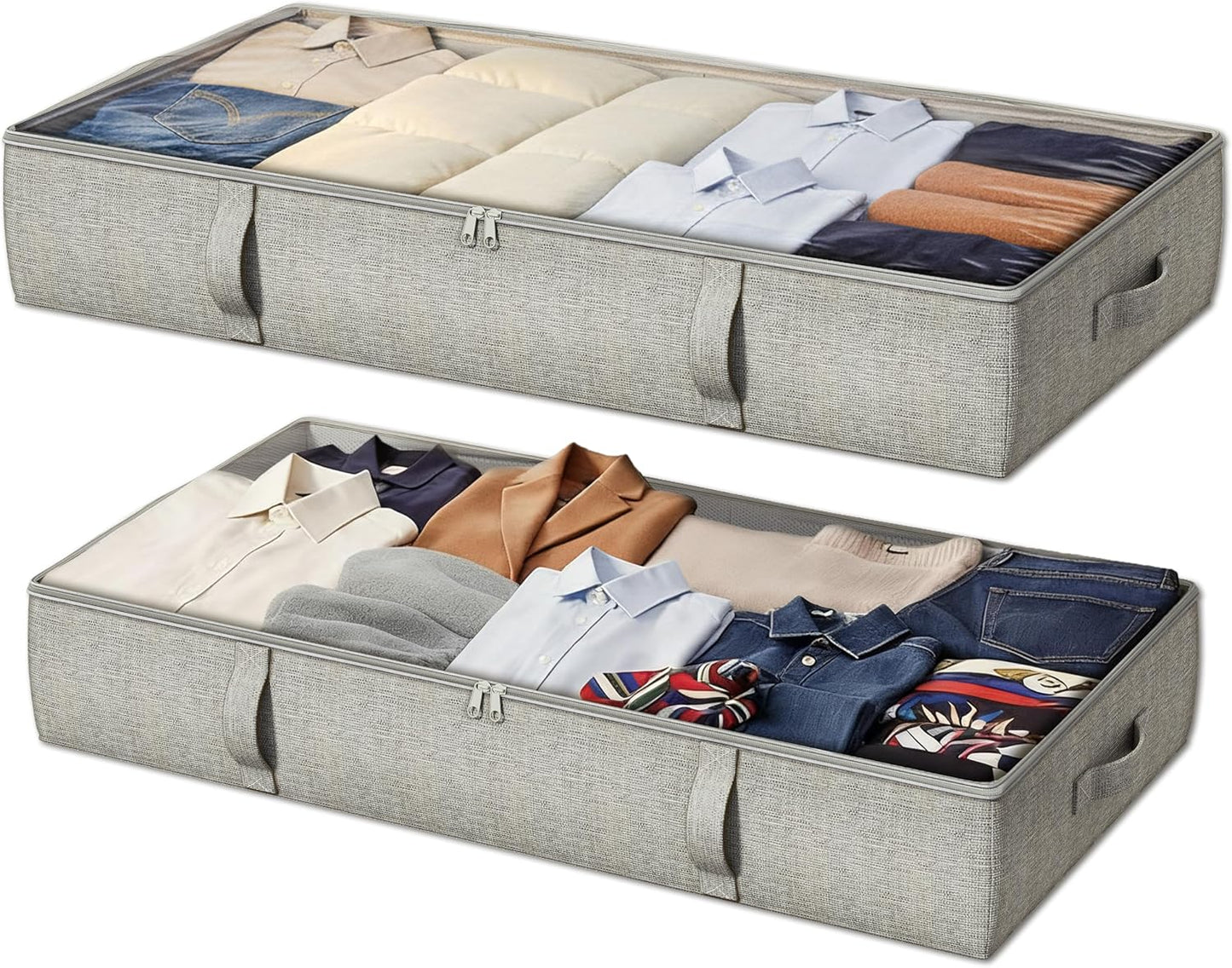 2 Contenedores Almacenamiento Bajo Cama 6" con Paredes