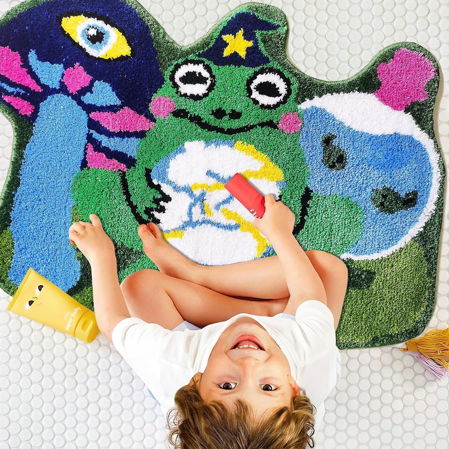 Alfombras baño verdes mago rana antideslizante 20x32pulg