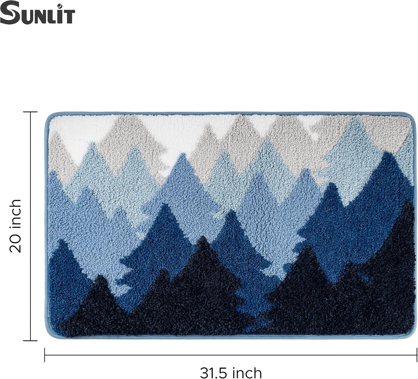 Alfombra baño 20x32pulg azul suave absorbente antideslizante