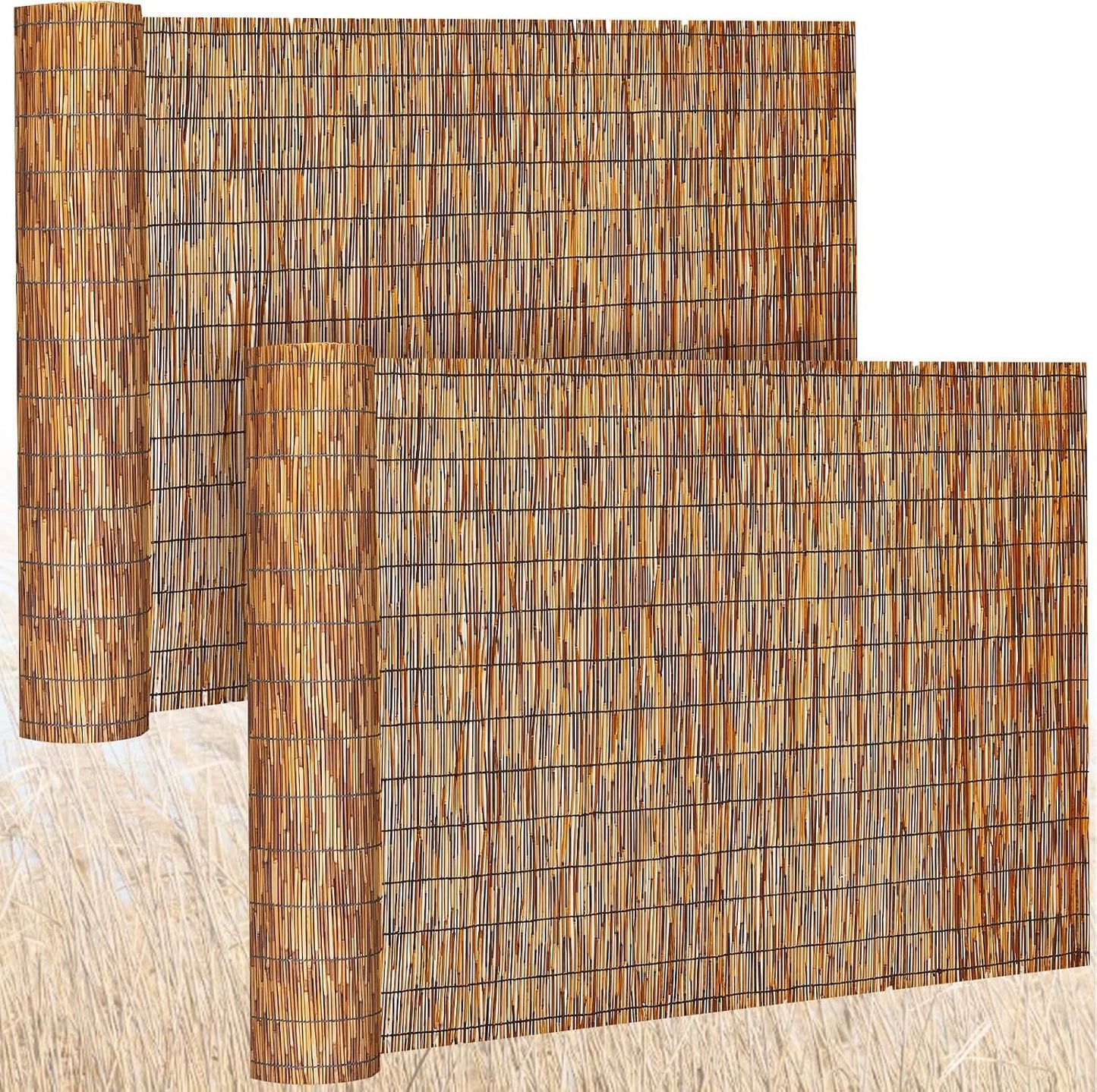 2 Rollos Valla Bambú 4x16.4ft 85% Sombra Jardín