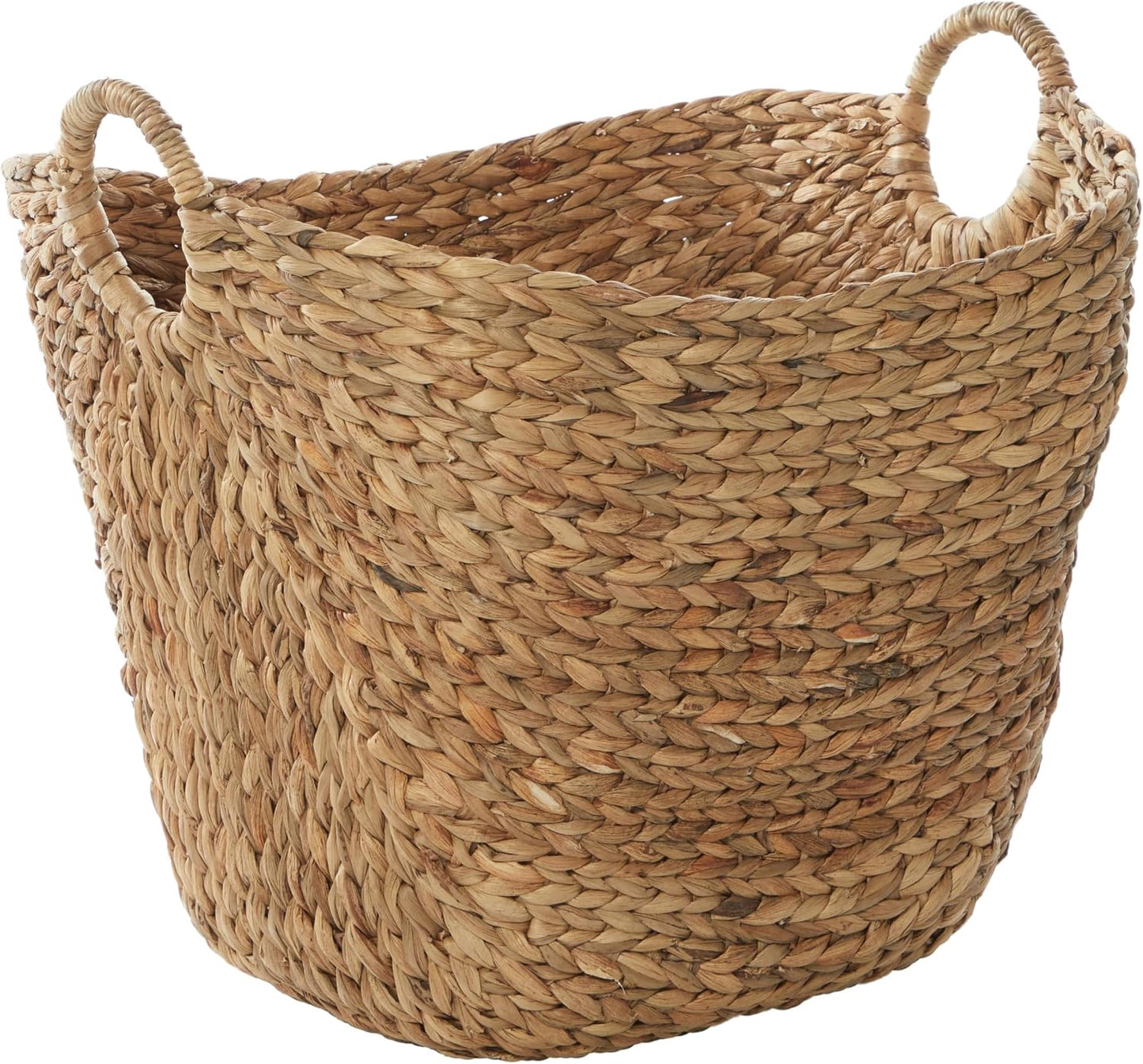 Cesta tejida almacenamiento 20x18x19" marrón