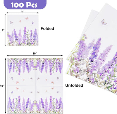 Servilletas de lavanda para fiestas y decoración de mesa