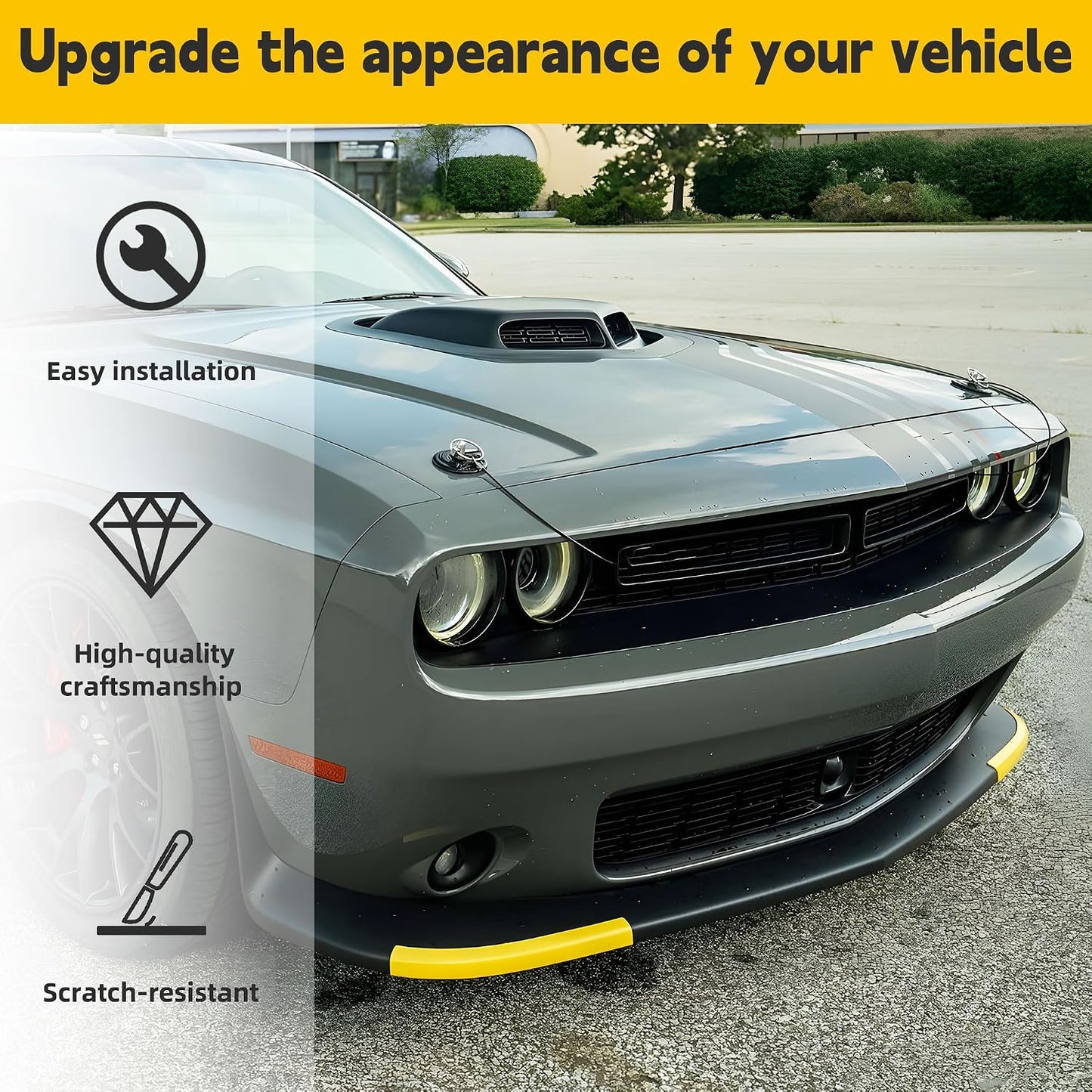 Cubierta parachoques Dodge Challenger 2015-23 2 Uds Amarillo