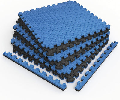 Azulejos foam reversibles 24x24pulg 6 Pzas negro/azul