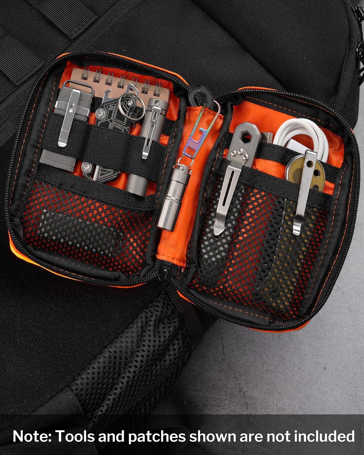 Bolsa EDC VE26 con 11 compartimentos y área parches