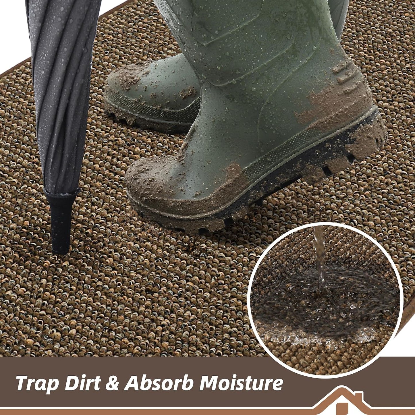Tapete puerta Dirt Trapper 24x36pulg antiderrap marrón