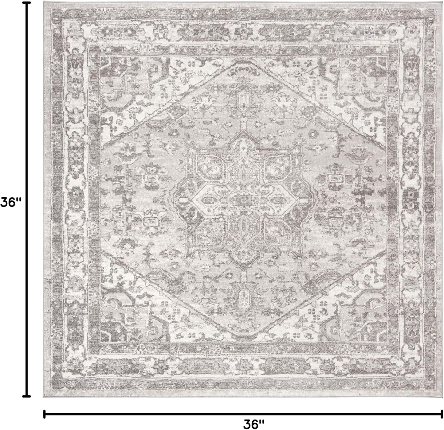 Alfombra sala 3ft2 crema gris diseño envejecido