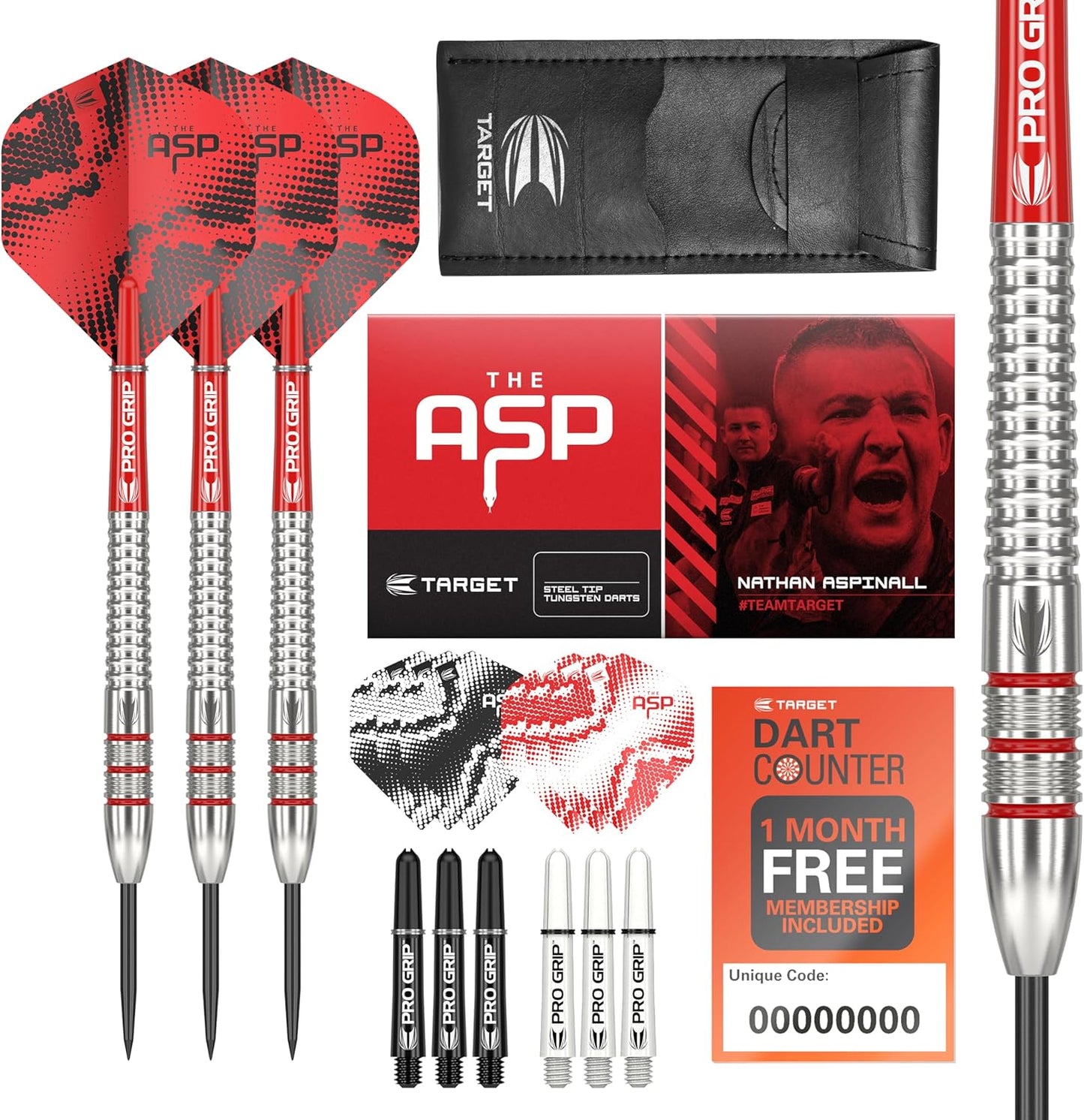 Set Dardos Tungsten Acero 9 Pro Grip con Billetera