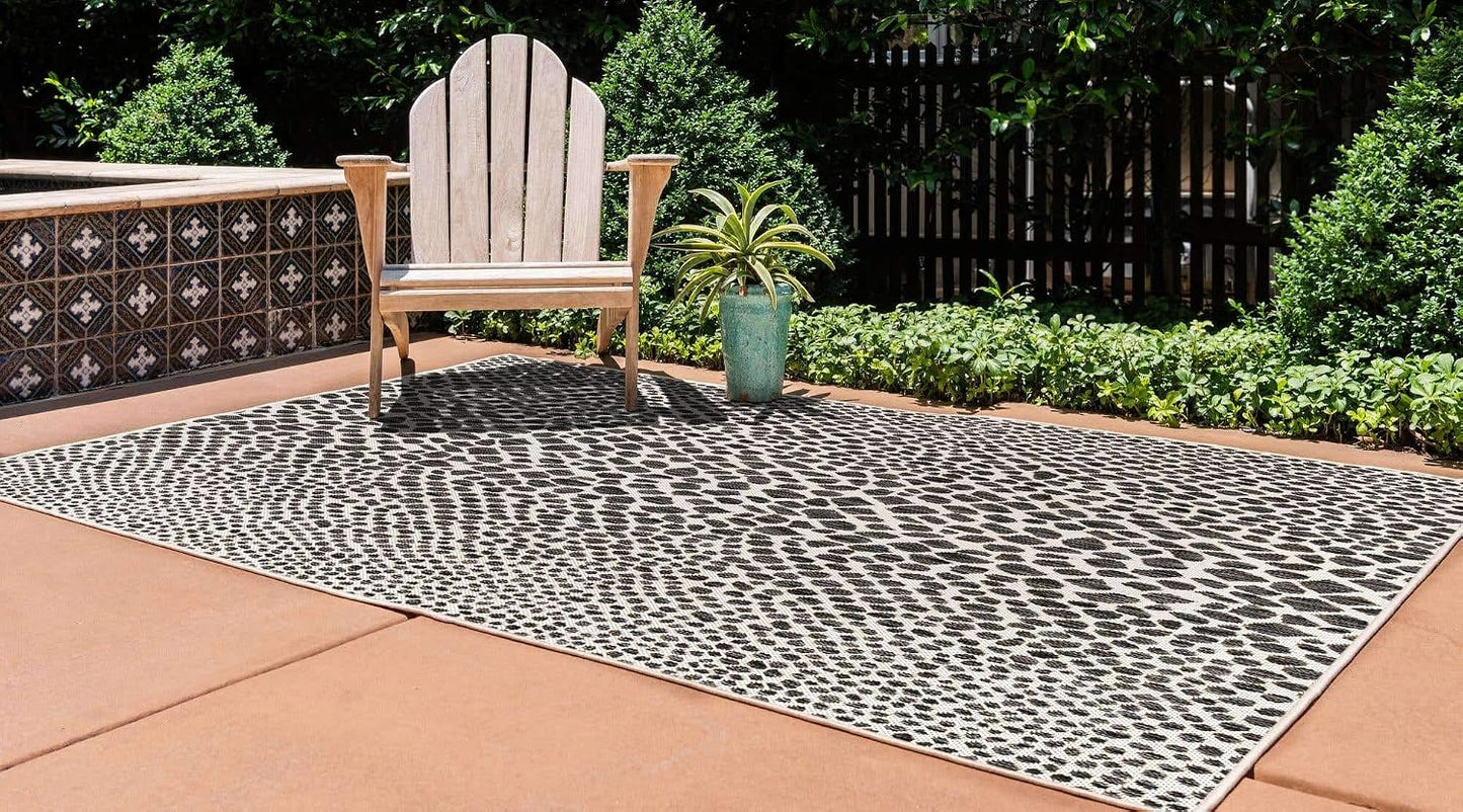 Alfombra área Cape Town 3'3"x5'3" Rectángulo Negro/Marfil