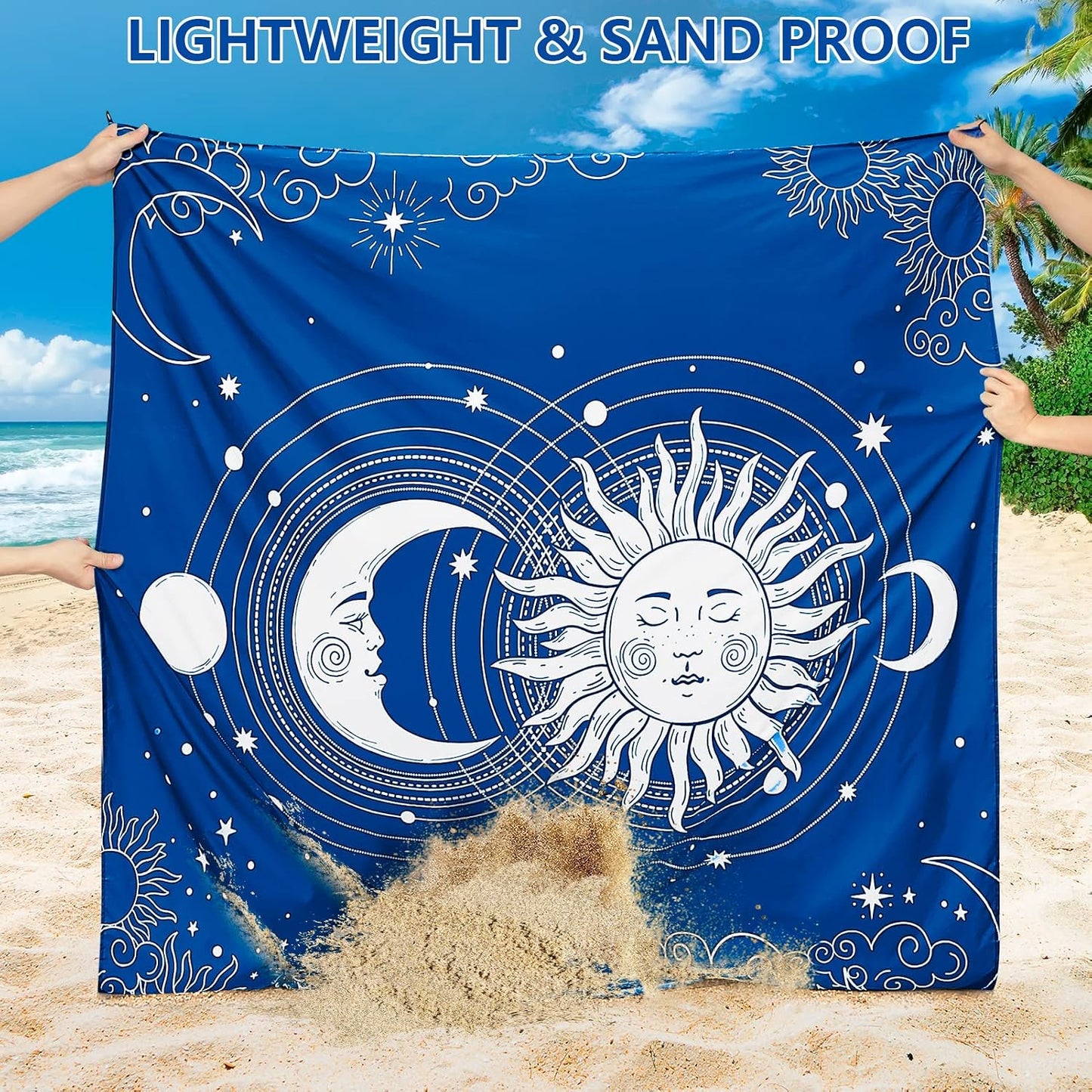 Manta playa impermeable 79x83" para 2-8 adultos