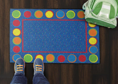 Tapete bienvenida aula infantil 2x3ft rectangular azul