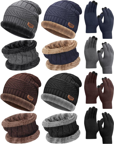 Set 12 Pzas Gorro Bufanda Calentador Cuello Invierno