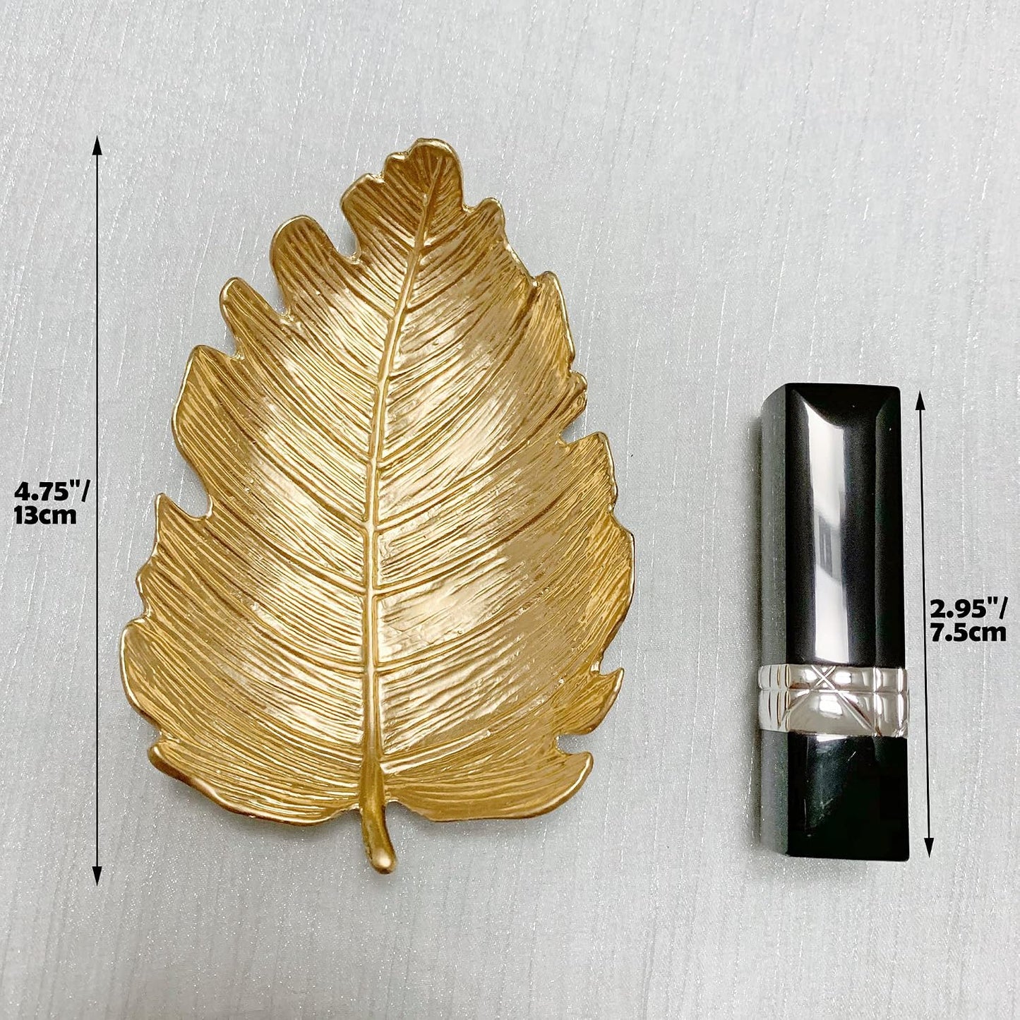 Bandeja organizadora joyas forma hoja dorada